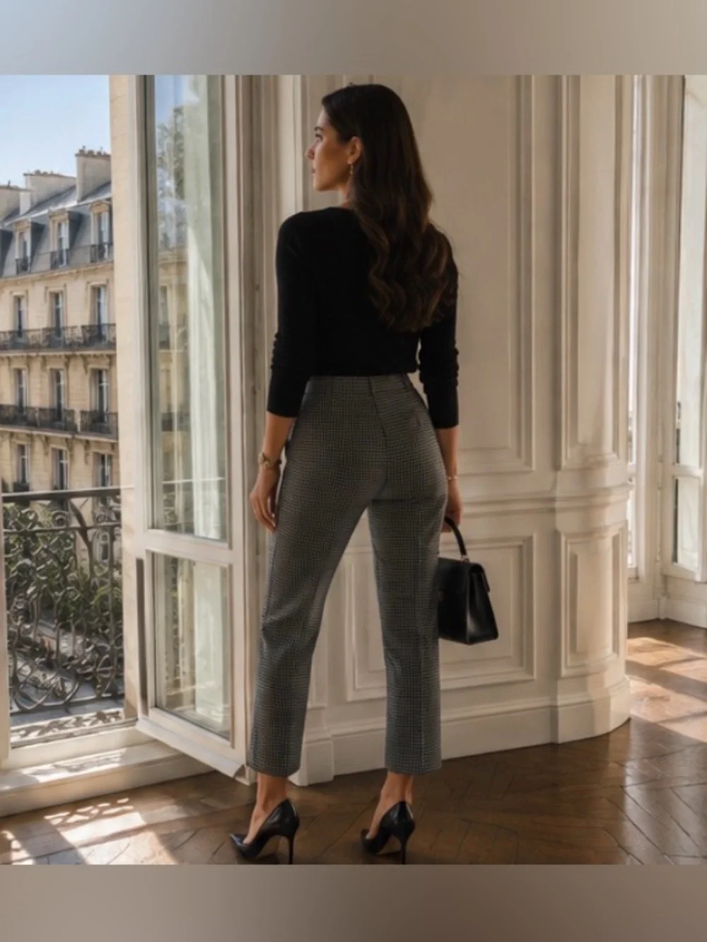 J.Crew Old Money Skimmer Wool Houndstooth Cropped Tailored Lined Trouser Pant